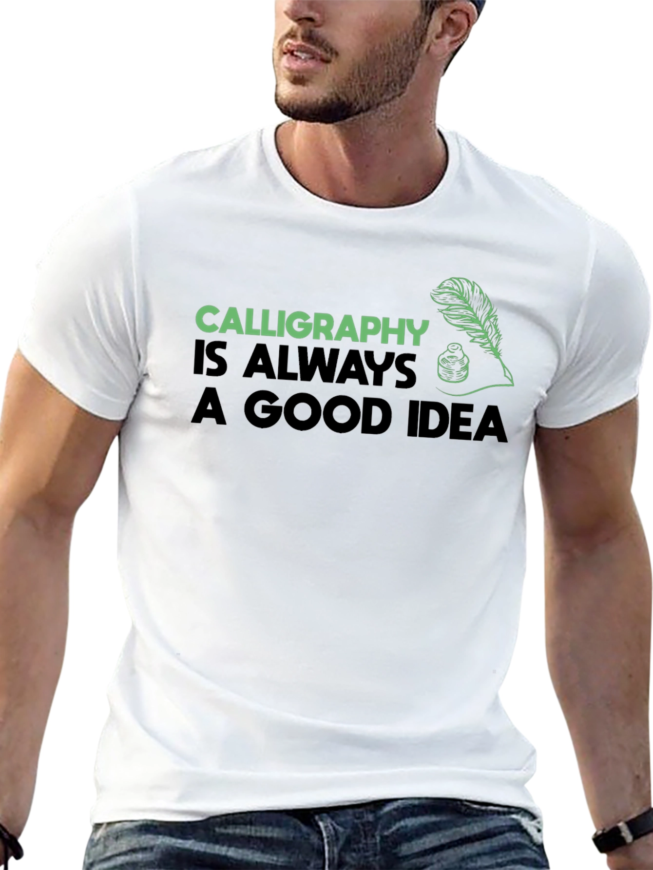 Calligraphy Always a Good Idea Black T-Shirt