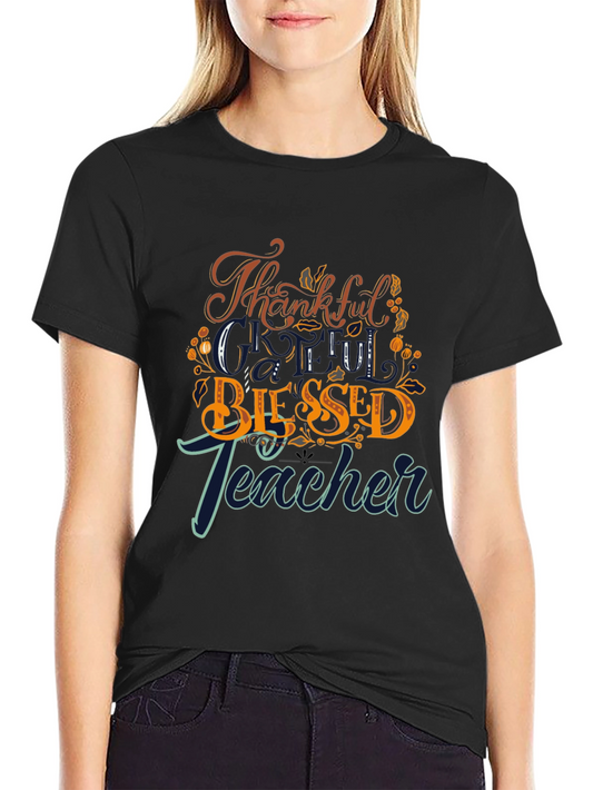 Thankful Blessed Teacher Graphic Tee