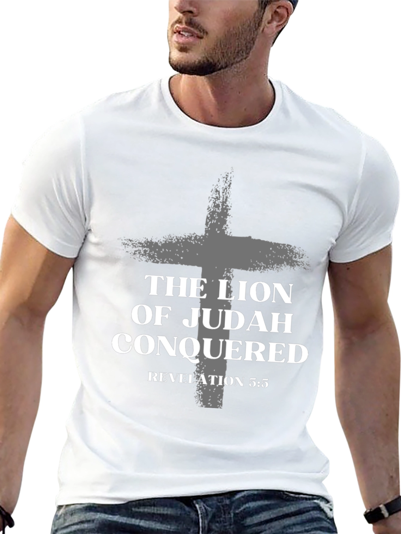 Lion of Judah Conquered Black T-Shirt Revelation 5:5