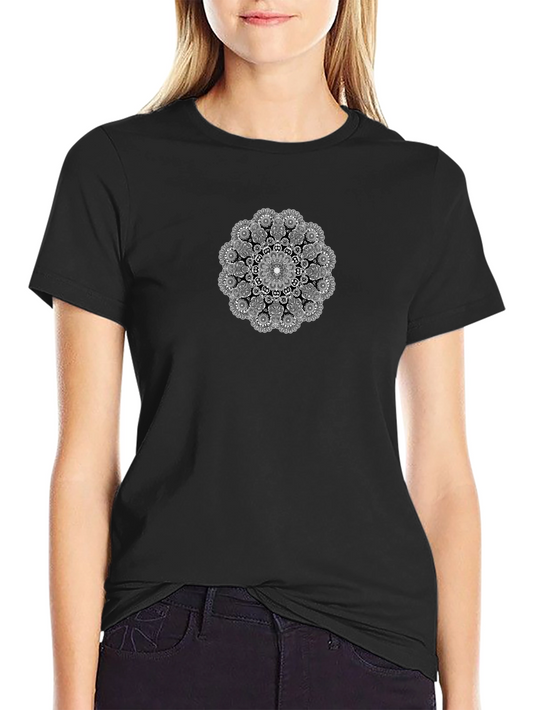 Black T-Shirt with Mandala Graphic