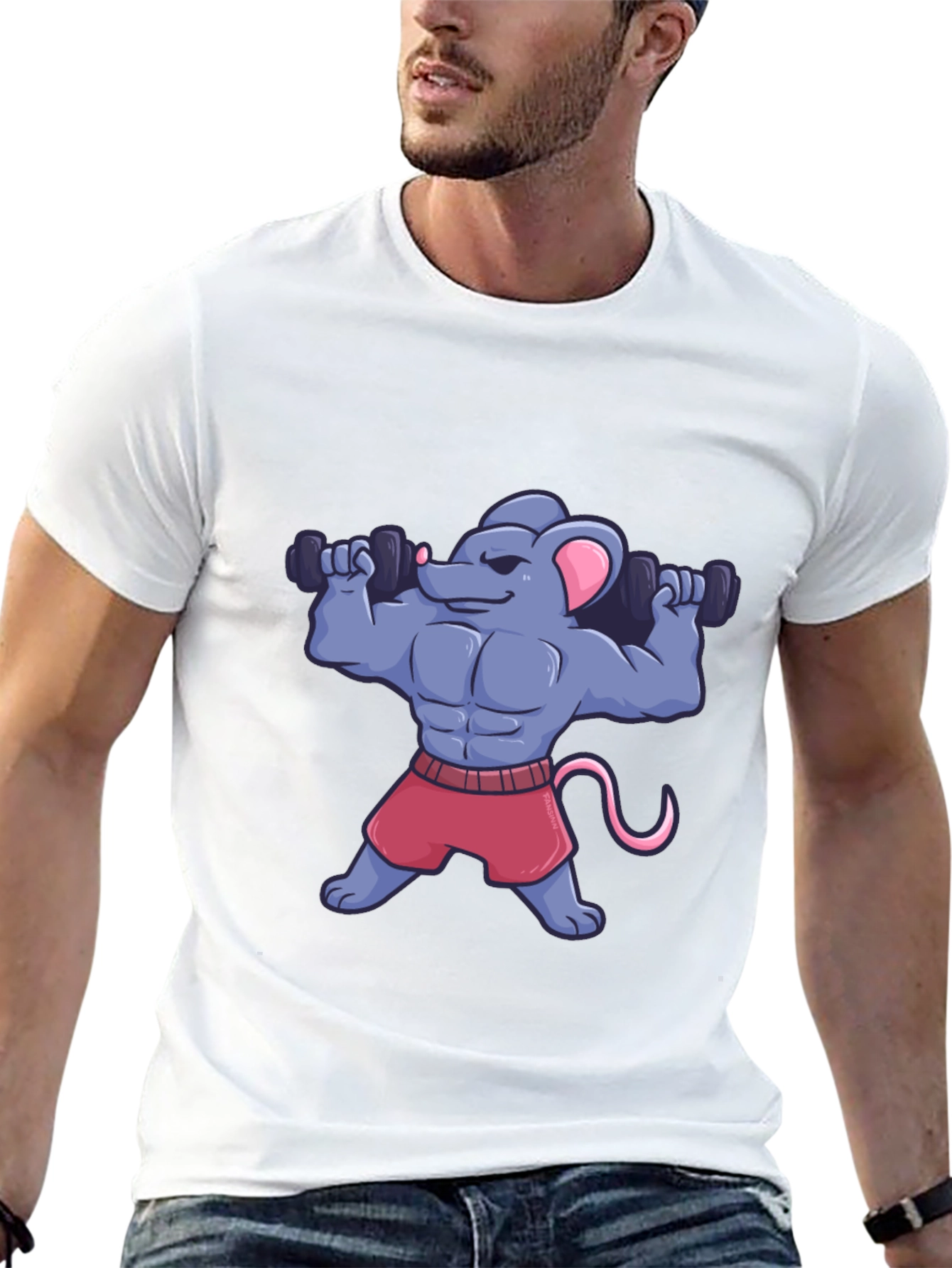 Muscle Mouse T-Shirt - Funny Gym Workout Tee