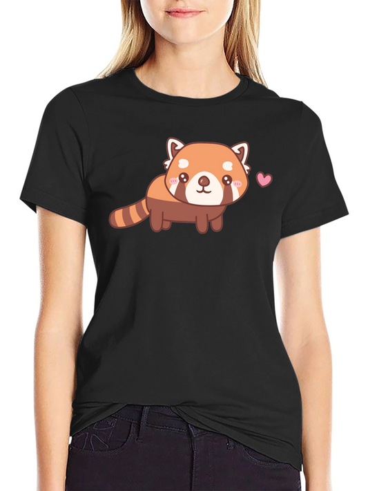Cute Red Panda Graphic T-Shirt - Unisex Black Tee
