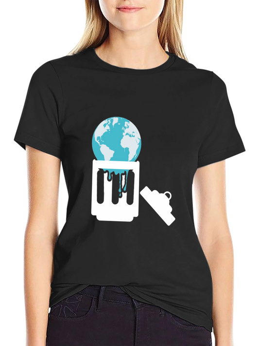 Eco-Awareness Graphic Tee - Earth in Trash