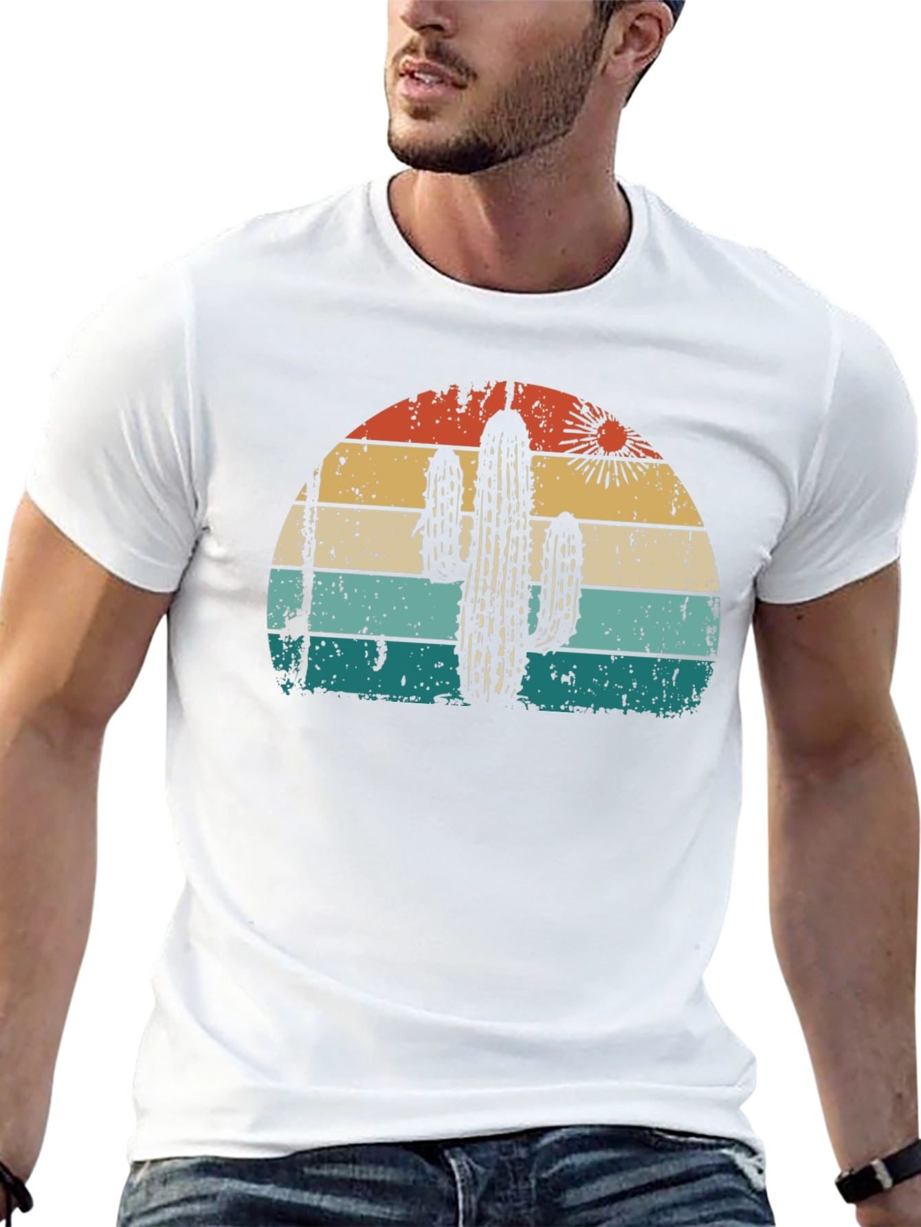 Retro Cactus Sunset Graphic Tee