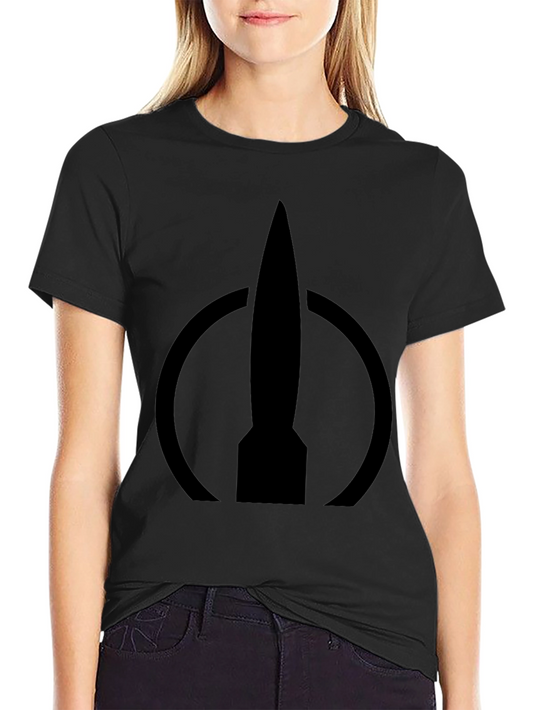 Rocket Logo Black T-Shirt - Modern Design