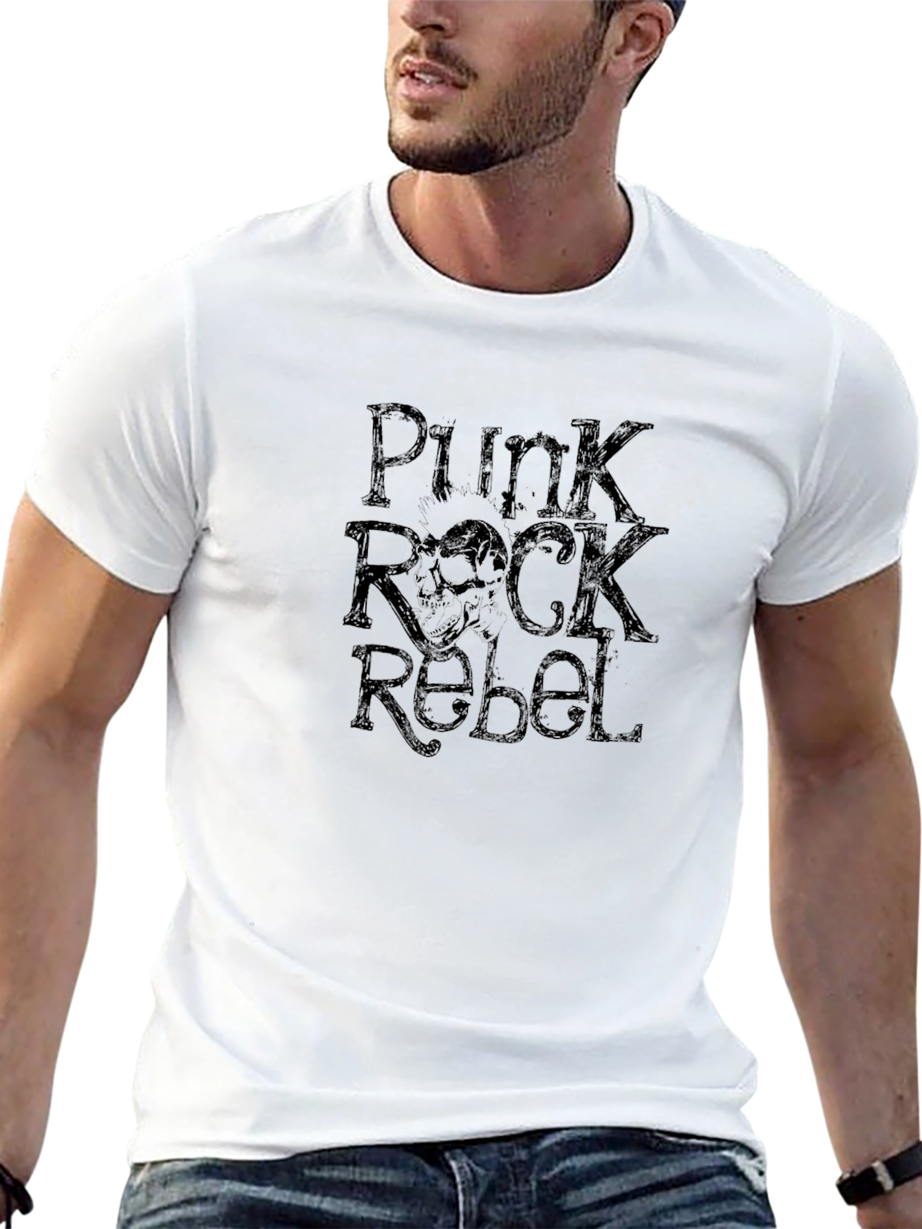 Punk Rock Rebel Graphic T-Shirt - Edgy Style