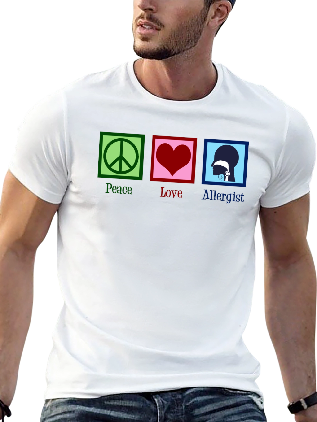 Peace Love Allergist Funny T-Shirt