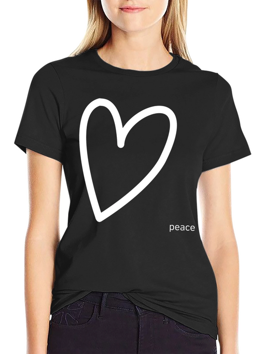 Peace Heart Graphic Tee - Black