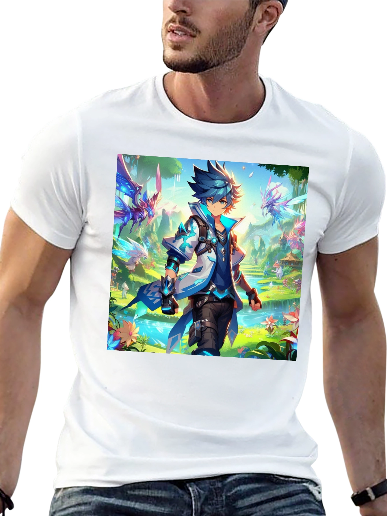 Anime Character Graphic Black T-Shirt