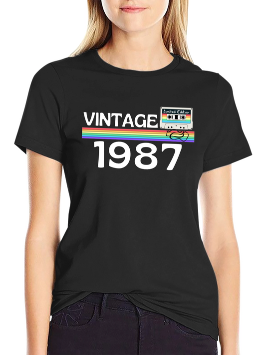 Vintage 1987 Cassette Tape T-Shirt - Limited Edition