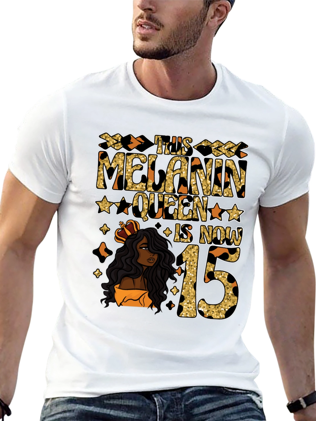 Melanin Queen 15th Birthday T-Shirt