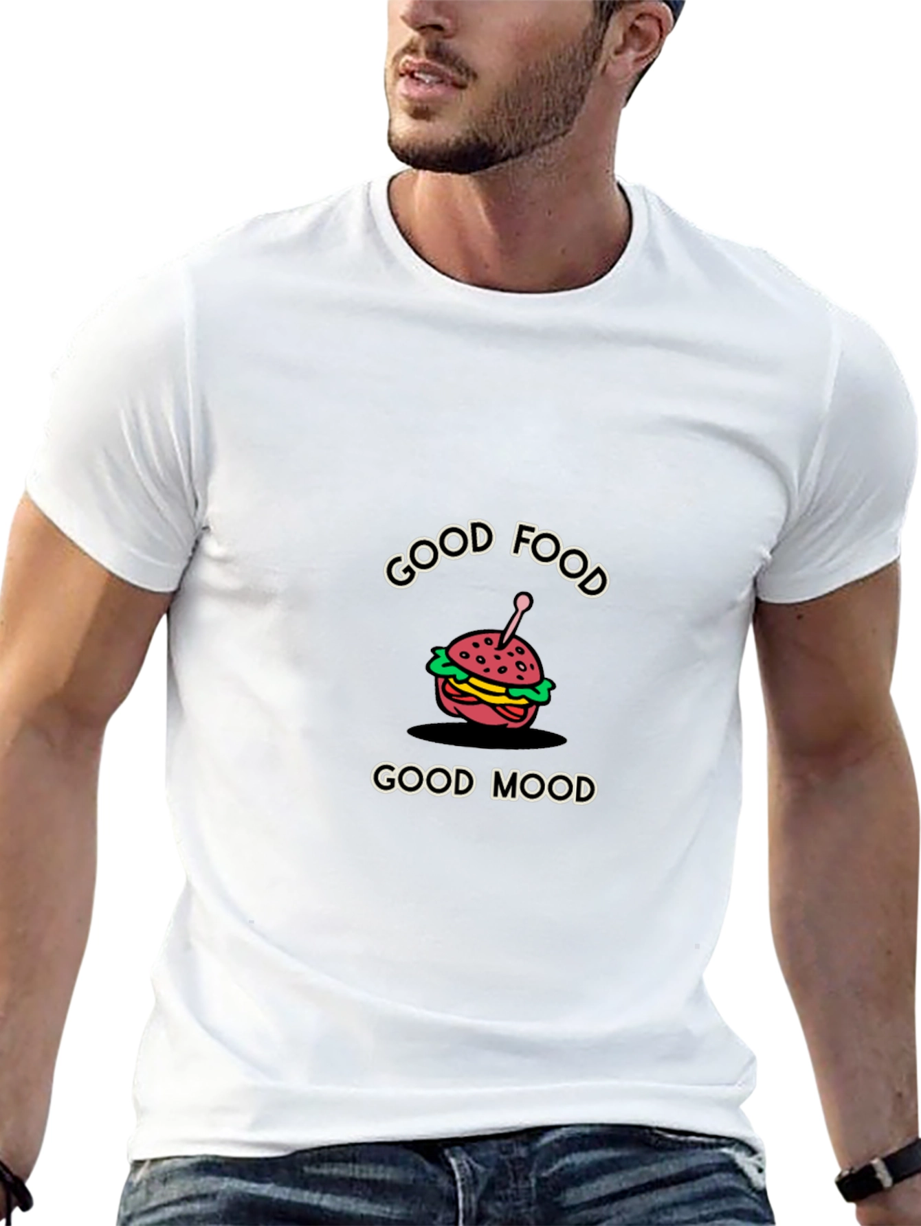 Good Food Good Mood Graphic Tee - Black