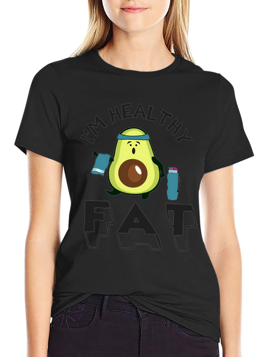 Healthy Fat Avocado Graphic Black T-Shirt