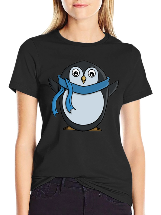 Penguin Scarf T-Shirt - Black