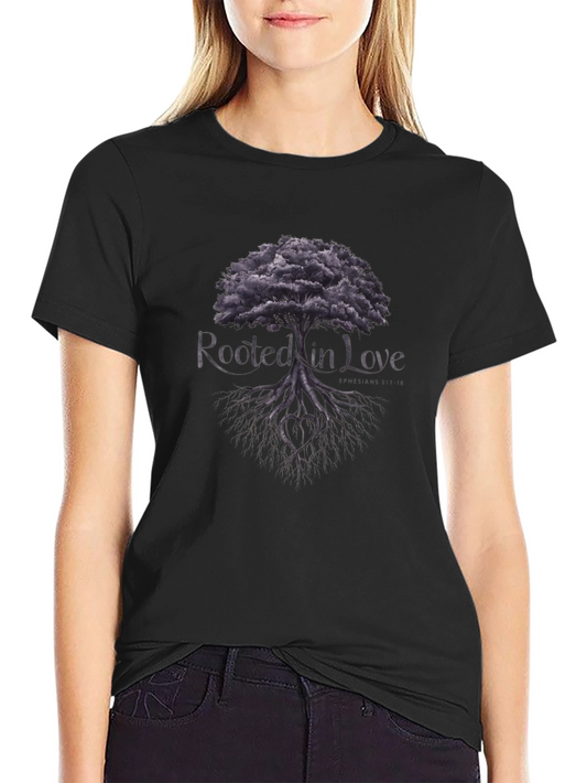 Rooted in Love Tree Graphic Tee - Black