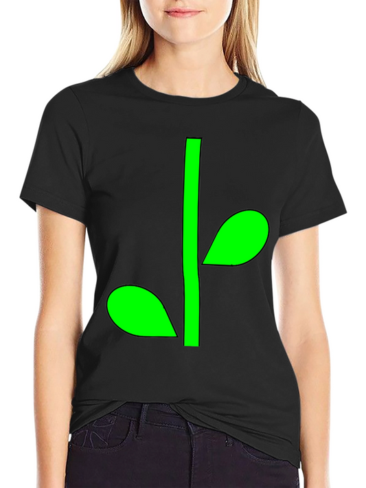 Green Sprout Graphic Black T-Shirt