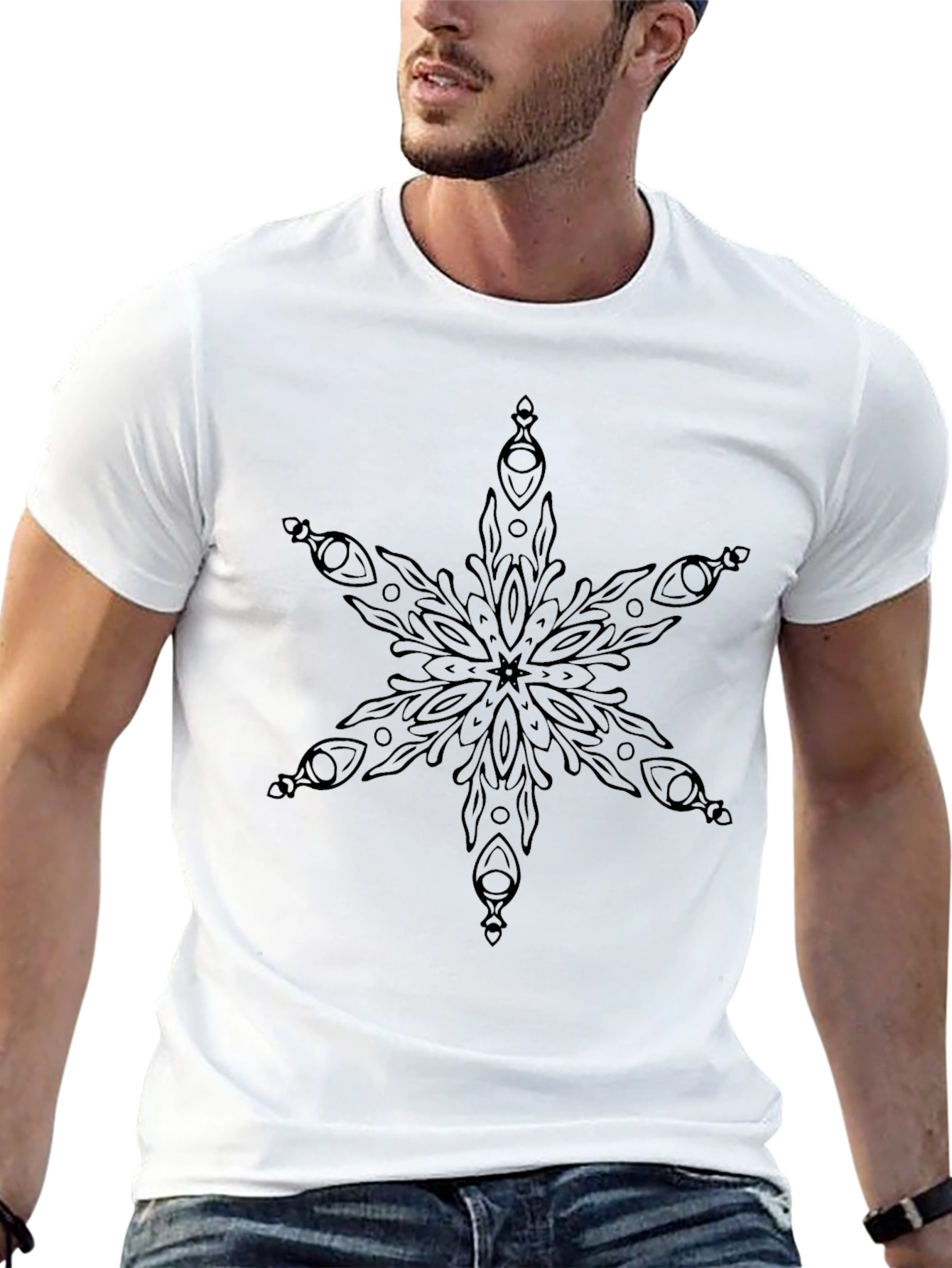 Black Snowflake Graphic Tee