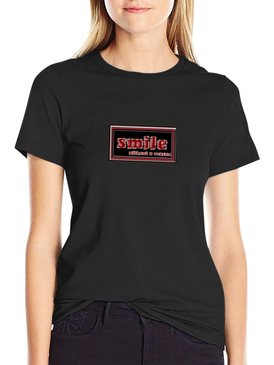 Smile Without a Reason Graphic Tee - Black Cotton T-Shirt