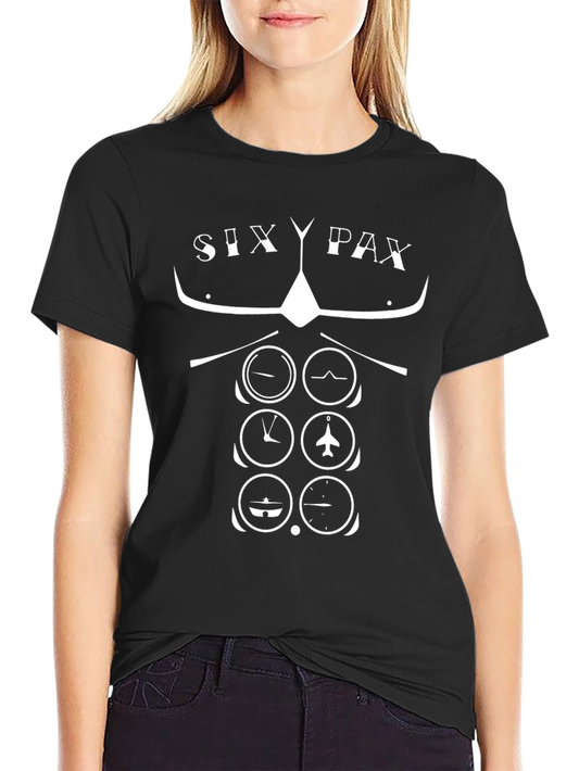 Pilot Six Pax T-Shirt - Aviation Instrument Panel Design