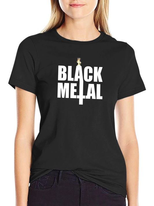 Black Metal Inverted Cross T-Shirt - Dark Humor Tee