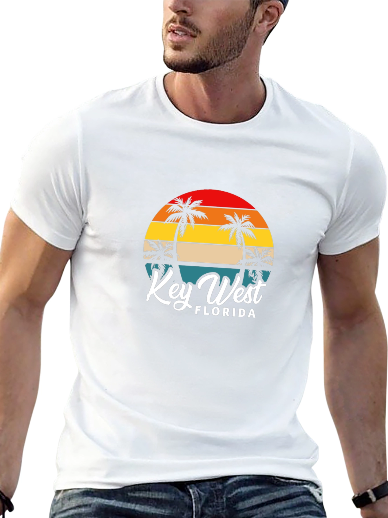 Key West Florida Palm Tree Graphic Tee