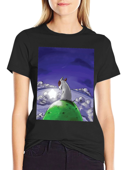 Dog Stargazing Tee - Bull Terrier Graphic Print