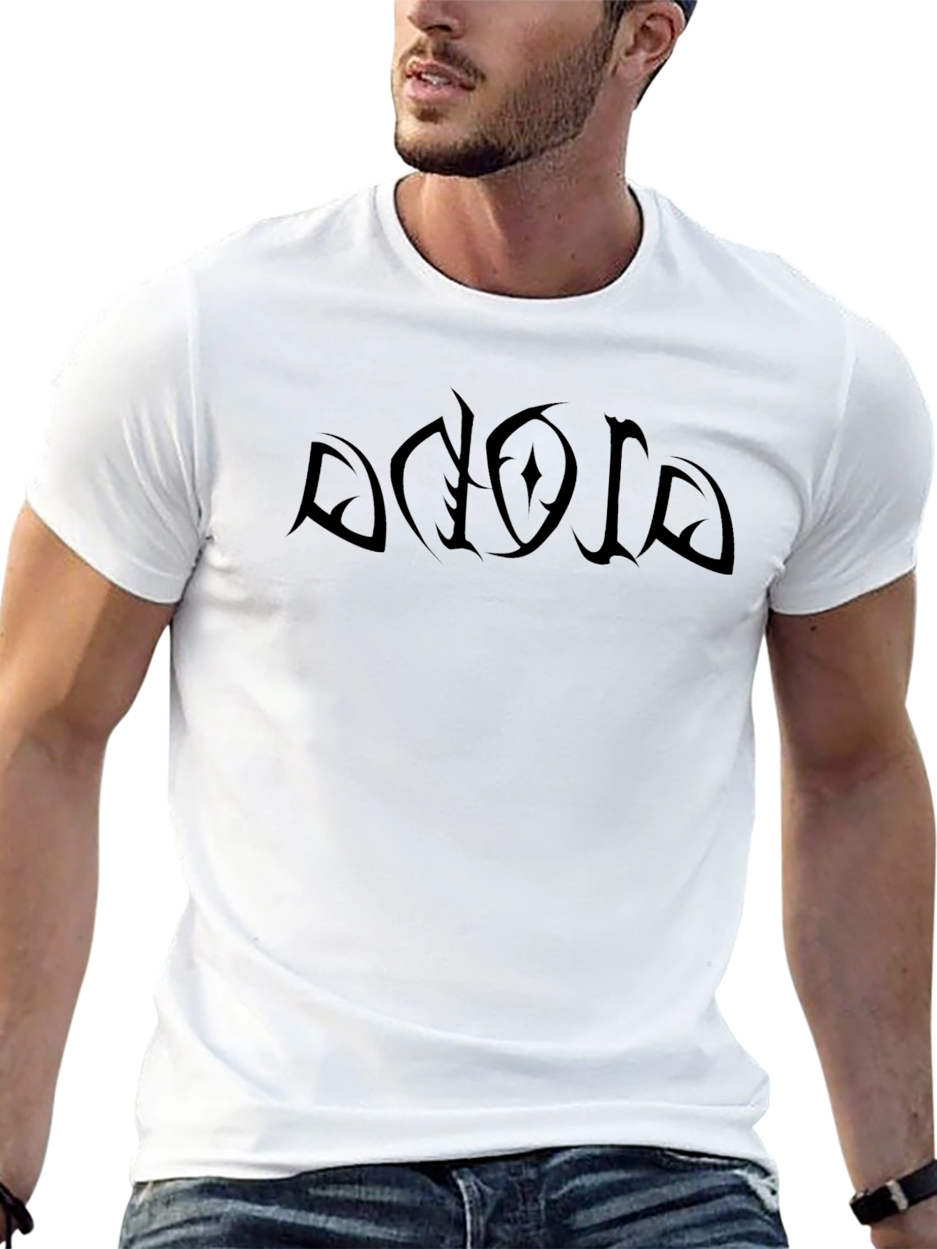 Mens Black Graphic T-Shirt - Bold Design