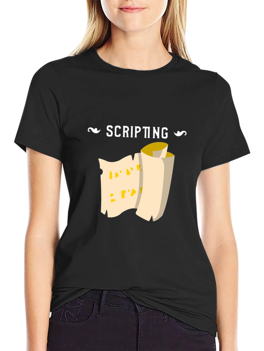 Scripting Scroll Graphic Tee - Black Cotton Comfort