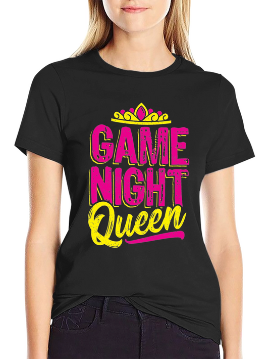 Game Night Queen T-Shirt - Pink & Yellow