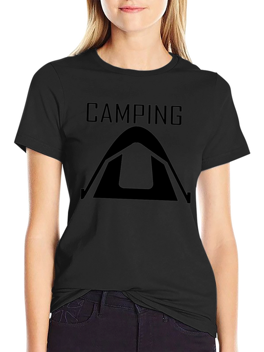 Camping Tent Graphic T-Shirt - Black