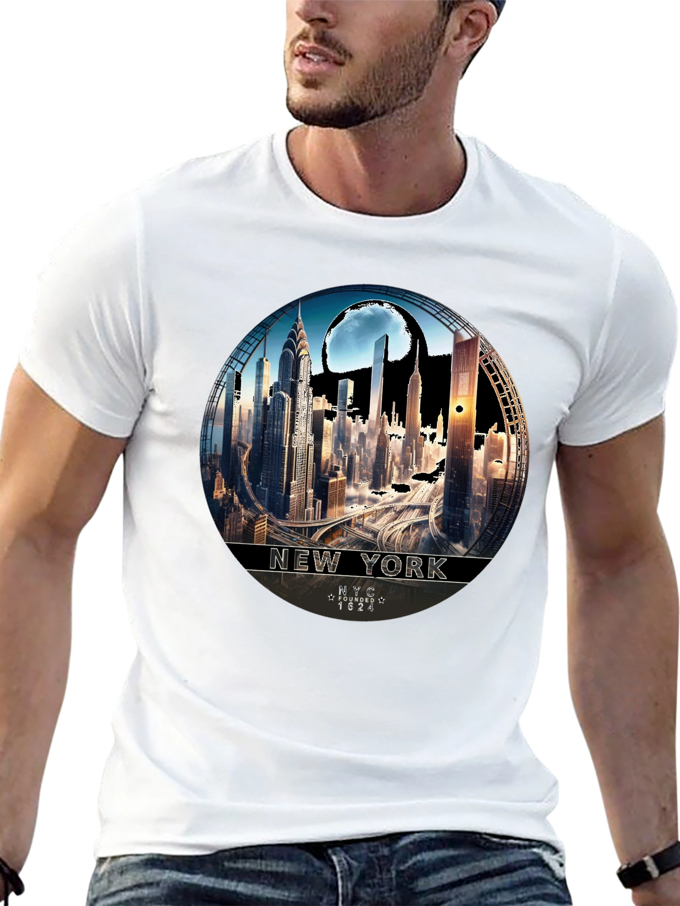 NYC Skyline Graphic Tee - Urban Style