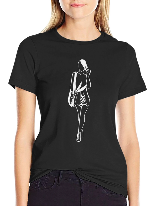 Modern Silhouette Graphic Tee - Black