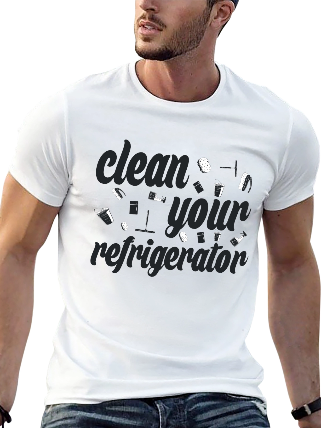 Clean Your Refrigerator Graphic Tee - Black