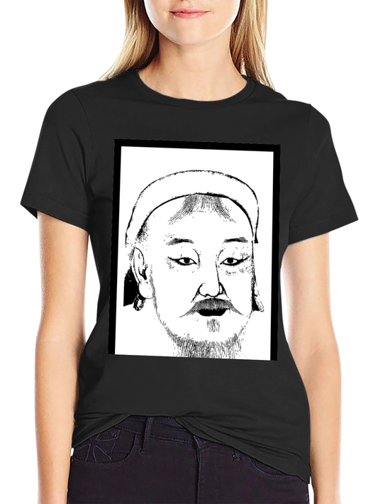 Genghis Khan T-Shirt - Black Cotton Graphic Tee