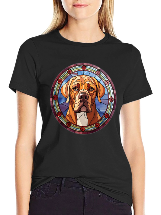 Dog Stained Glass Graphic Tee - Unique Pet Lover Gift