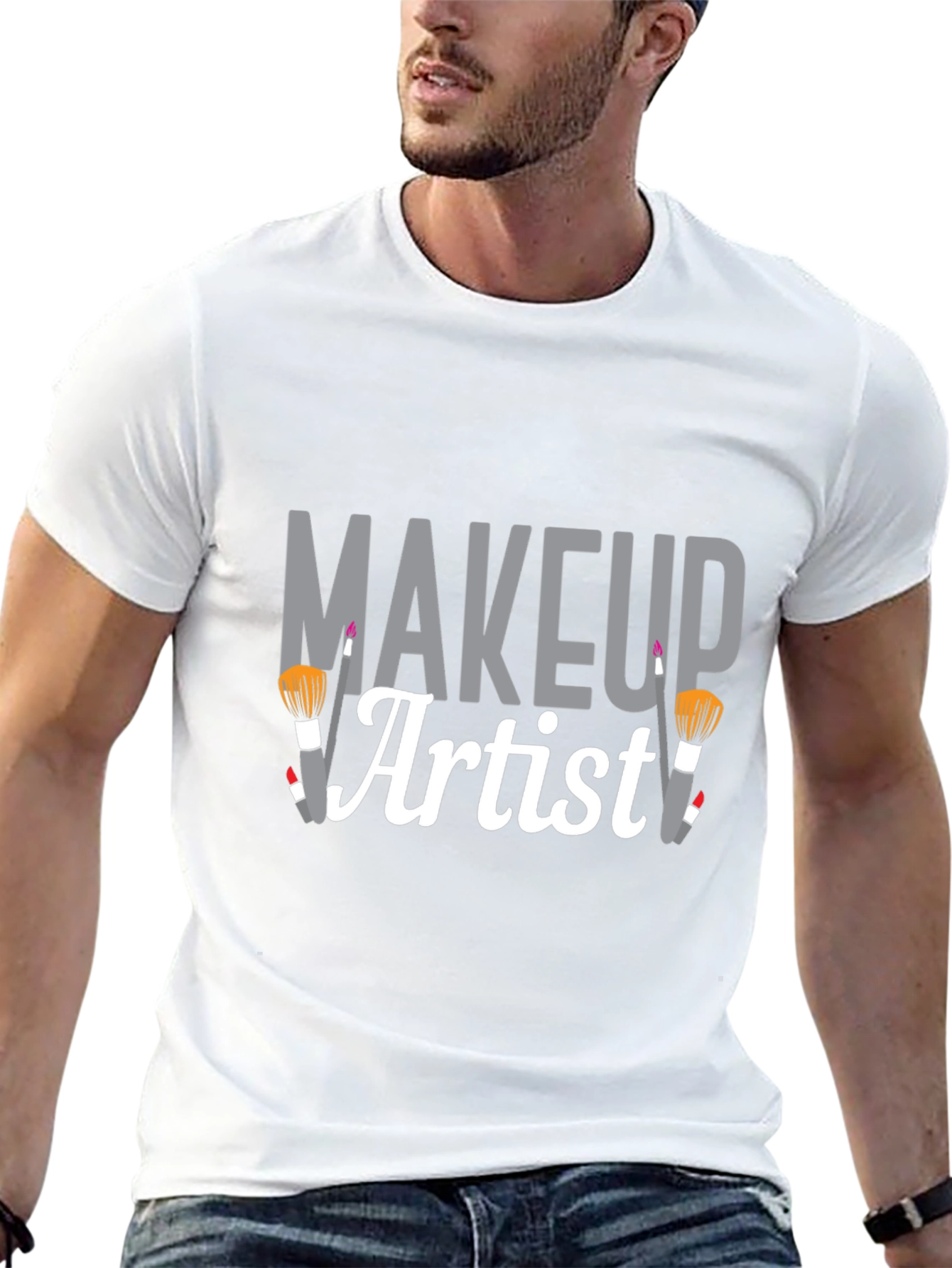 Makeup Artist Graphic Tee - Black Cotton T-Shirt