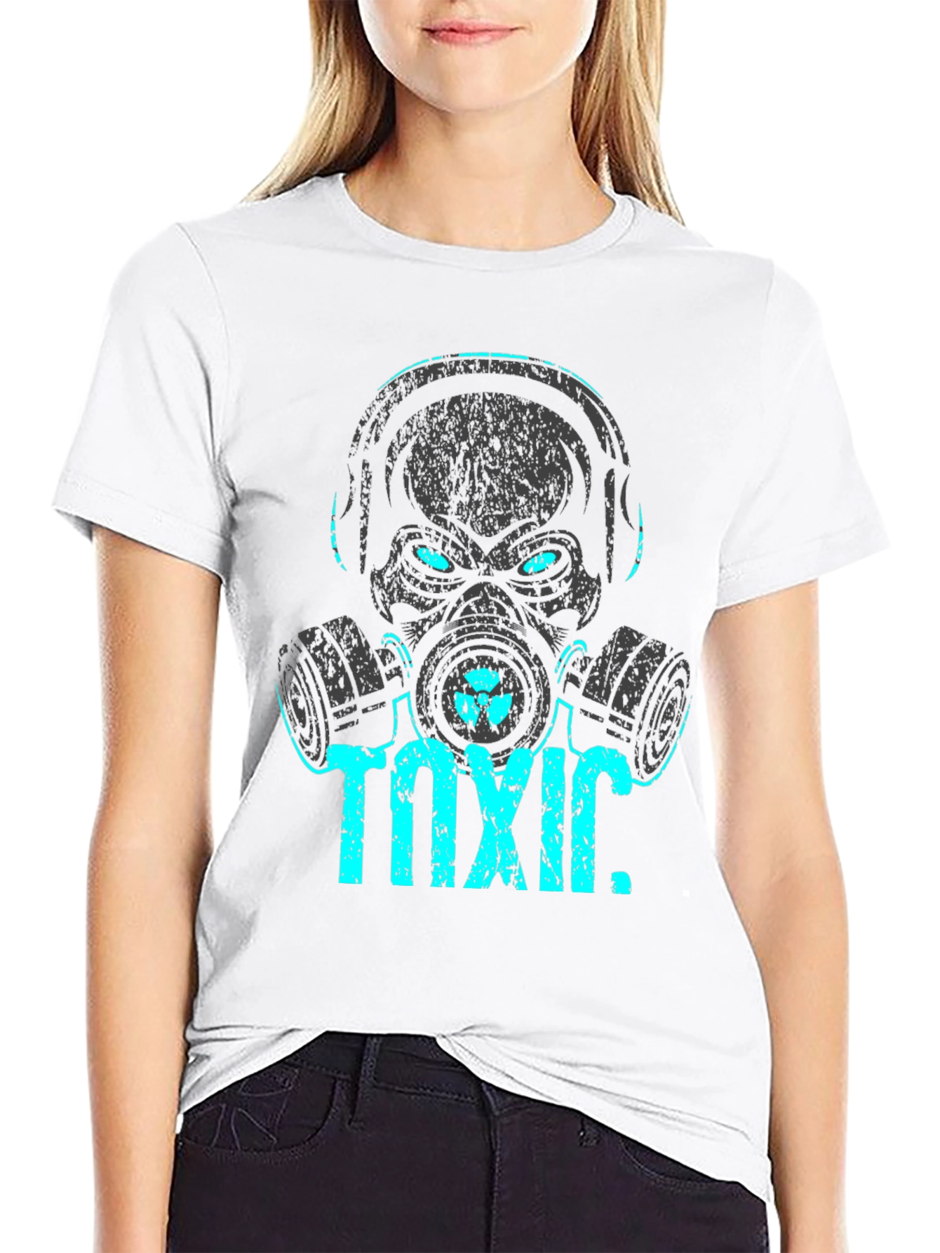 Toxic Graphic Tee - Skull Gas Mask Design