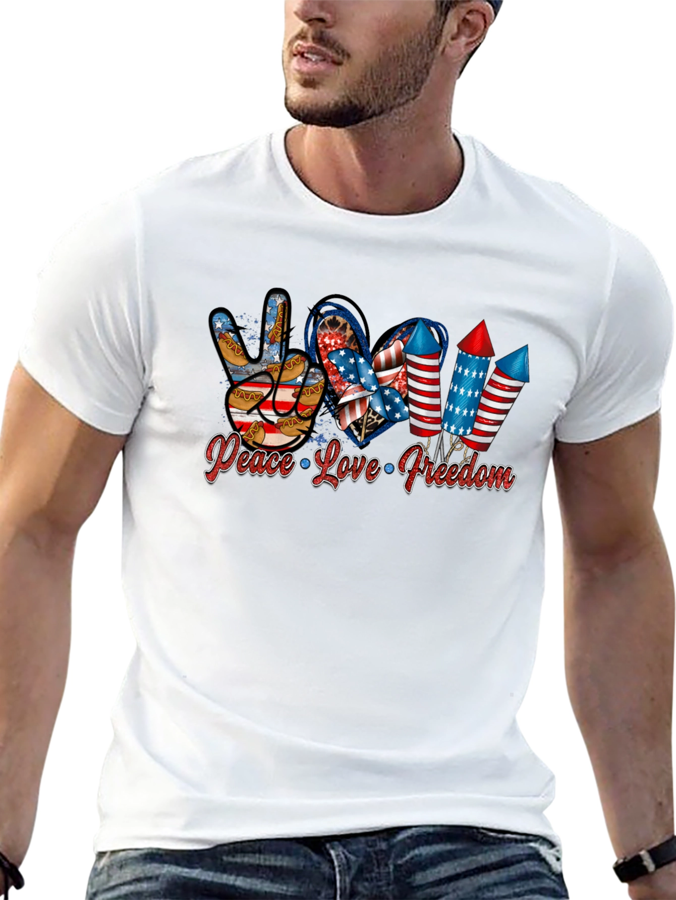 Peace Love Freedom Patriotic T-Shirt