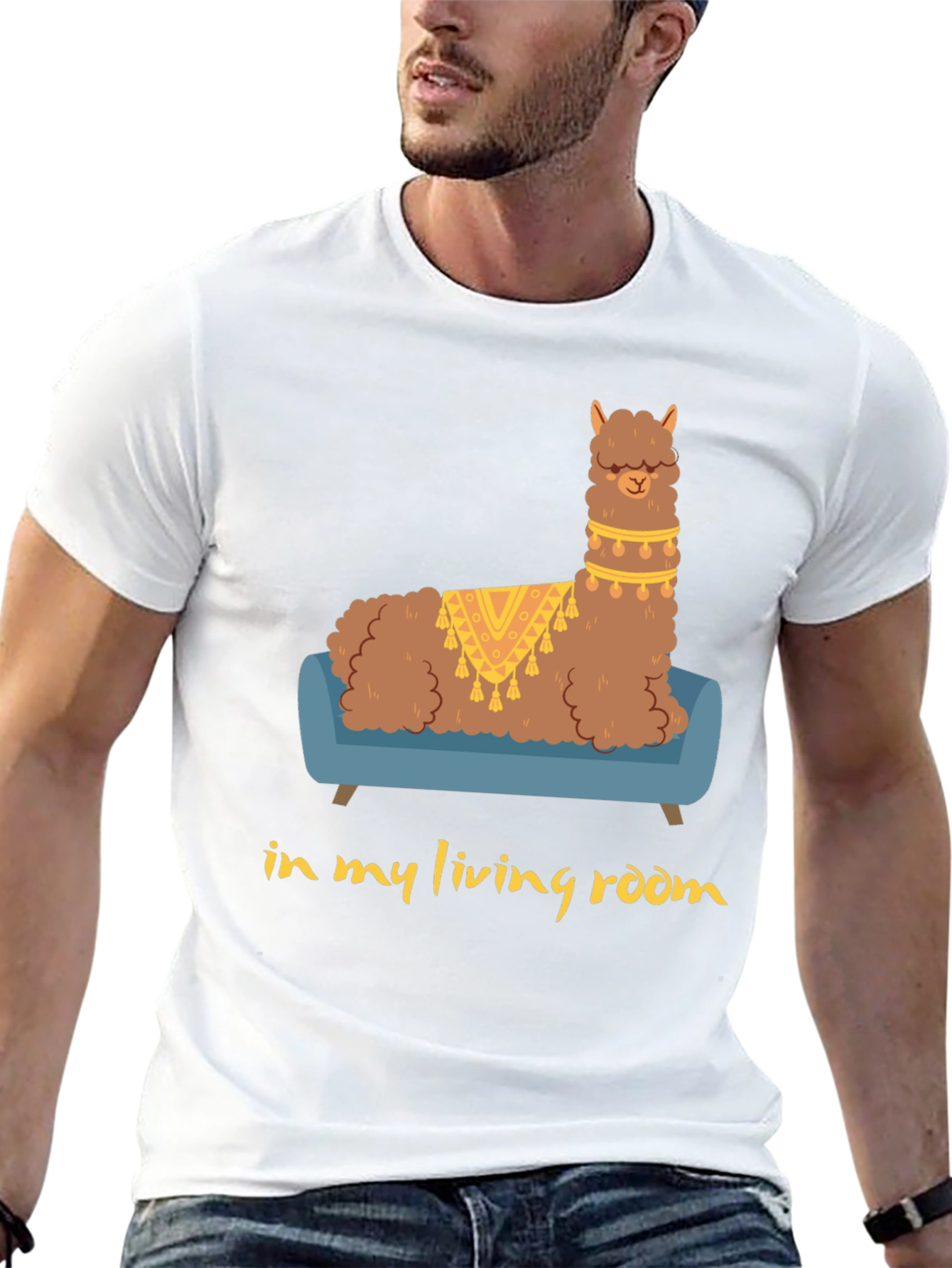 Llama on Couch Graphic Tee
