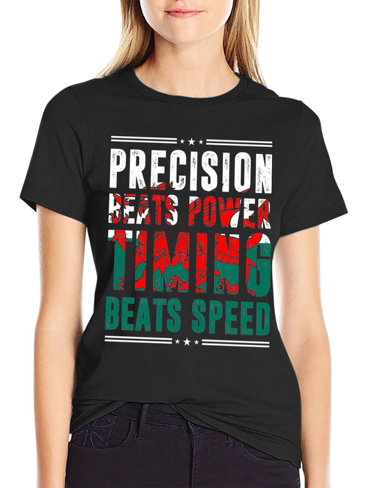 Precision Beats Power Timing Beats Speed Welsh Dragon T-Shirt