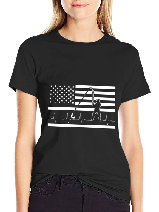 American Fishing Heartbeat T-Shirt