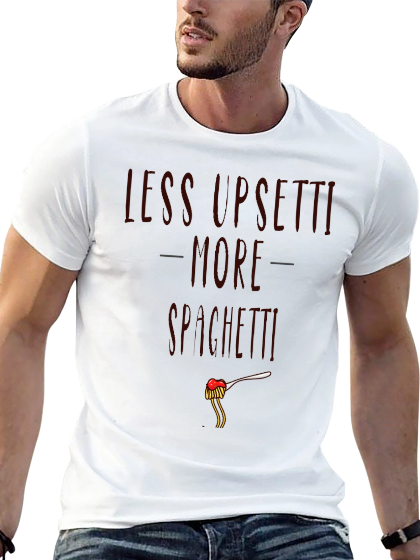 Less Upsetti More Spaghetti Graphic T-Shirt