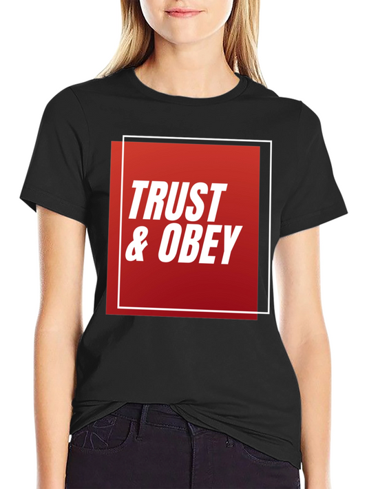 Trust & Obey Graphic Tee - Black Cotton T-Shirt