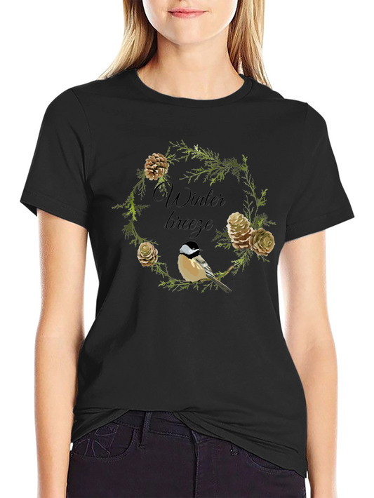 Winter Breeze Bird & Pine Cone Graphic Tee