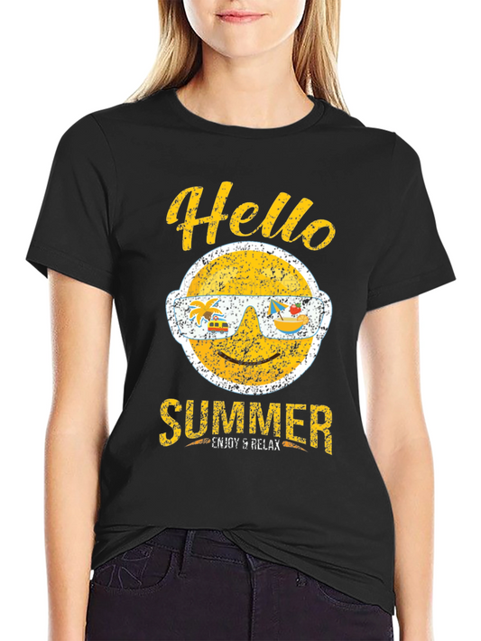 Hello Summer Graphic T-Shirt - Enjoy & Relax