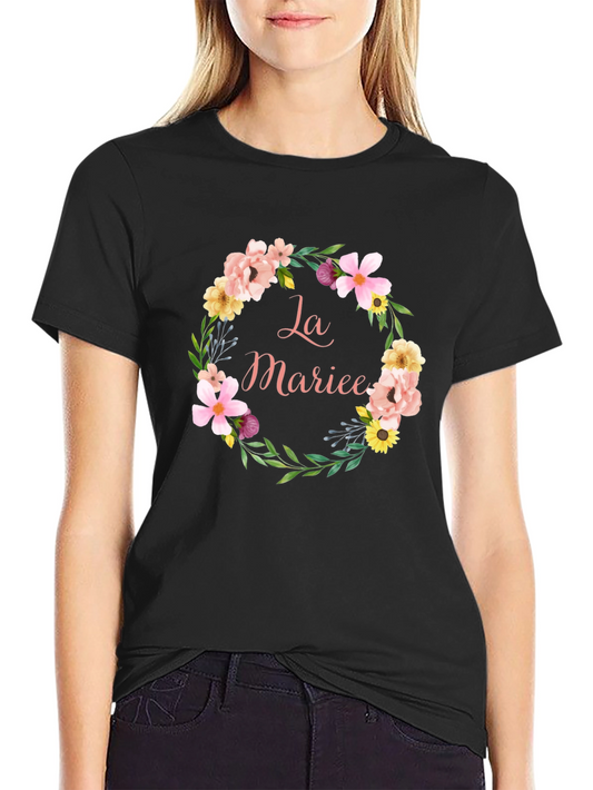 La Mariee Floral Wreath Bride T-Shirt