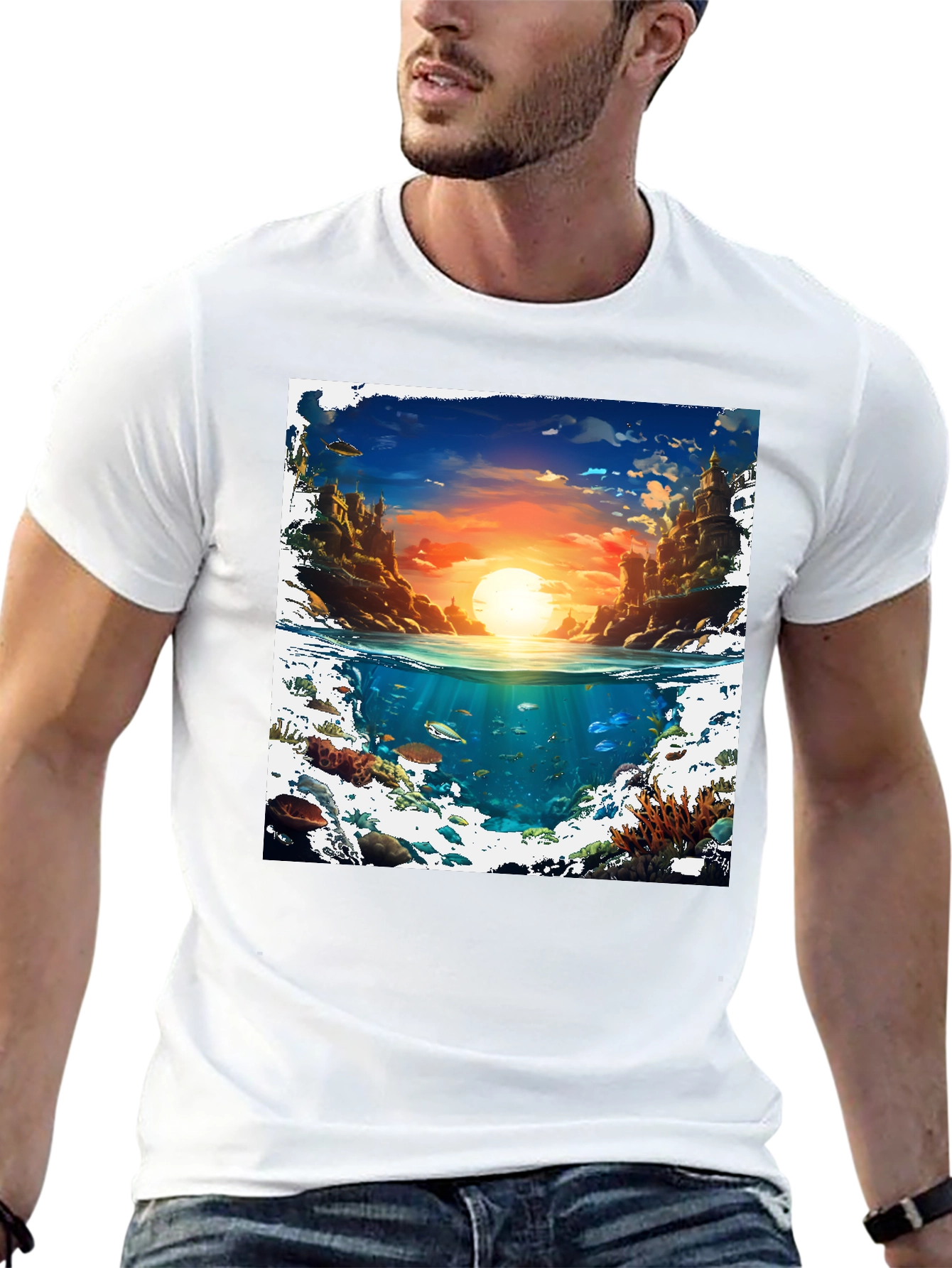 Ocean & Sky Graphic Tee - Unique Design!