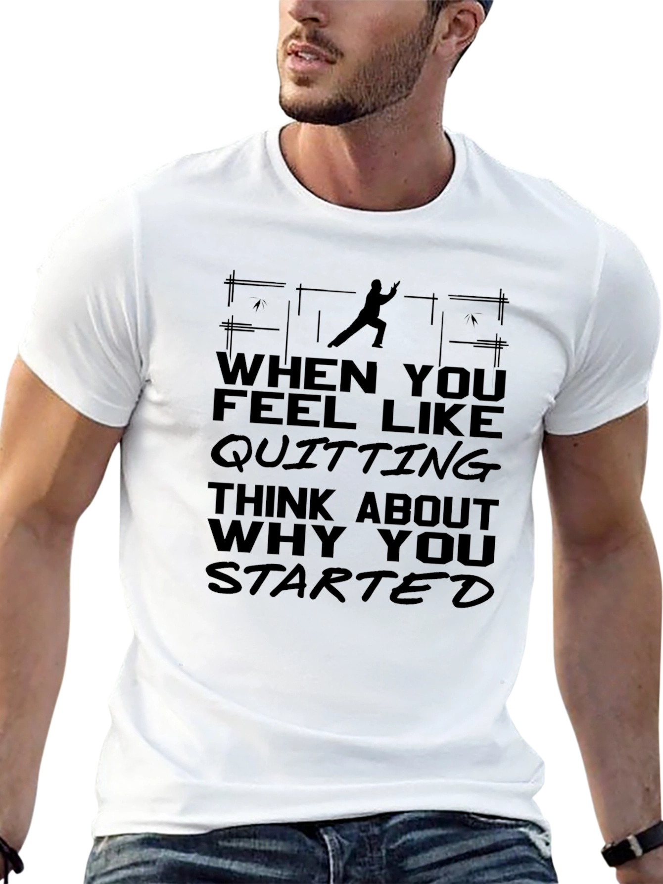 Motivational Quote Graphic Black T-Shirt