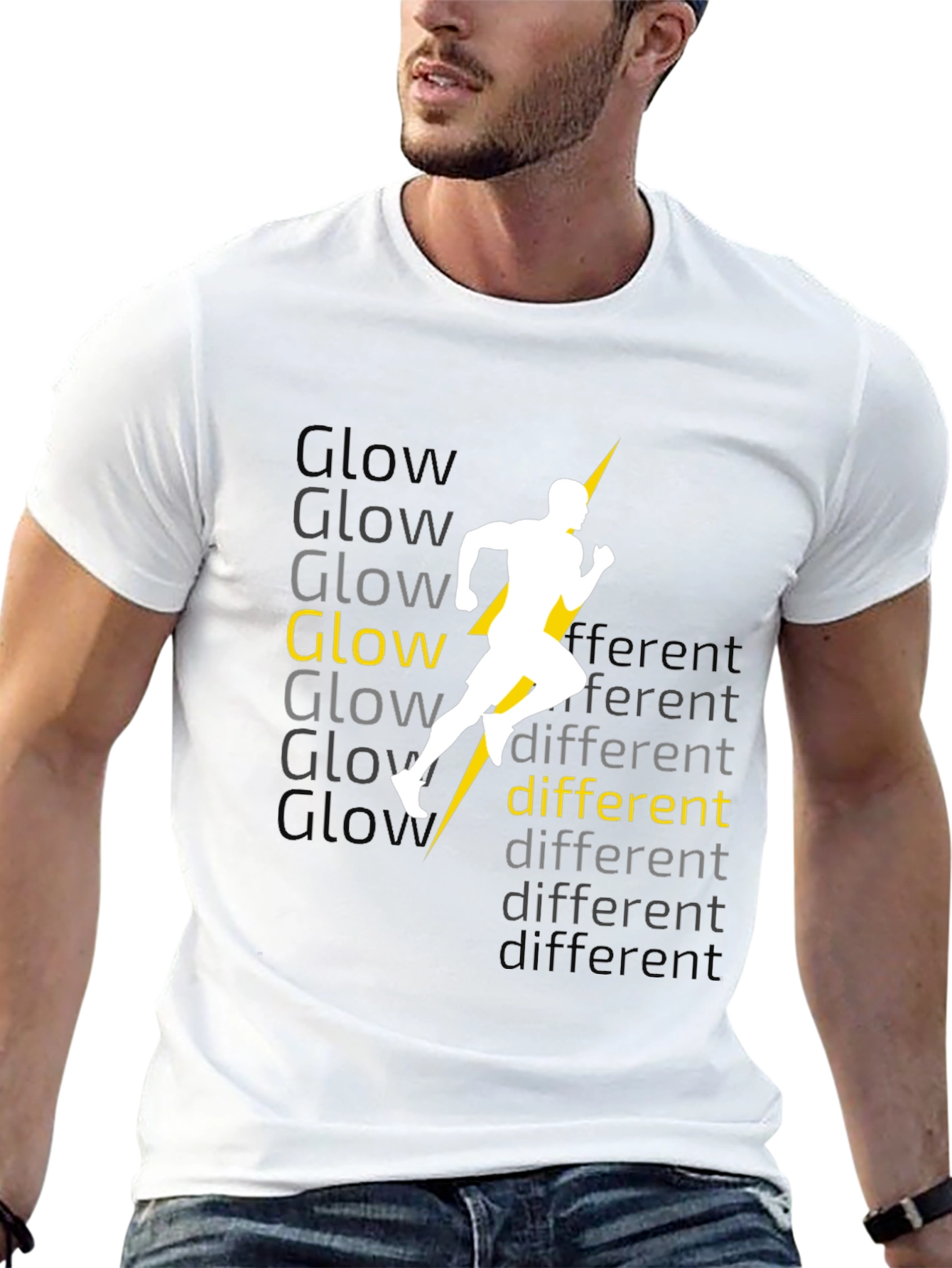 Glow Different Black Graphic Tee