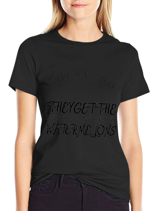 Funny Seedless Watermelon Joke Black T-Shirt